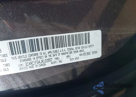 2018 Chrysler Pacifica Touring Plus из США, поврежденный, VIN 2C4RC1FG4JR122957